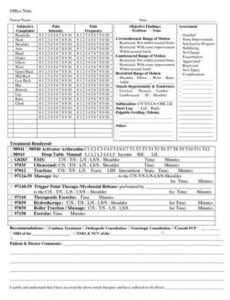 chiropracticsoapnotetemplate  chiropractic care  soap athletic training soap note template excel