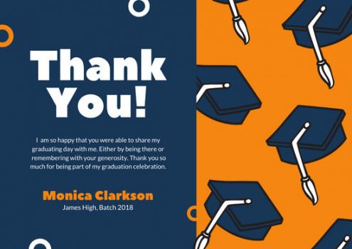 customize 24 graduation thank you card templates online grad party thank you note template example