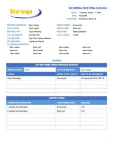 editable 10 free meeting agenda templates for microsoft word pta meeting agenda template word