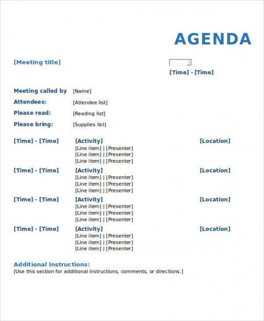 editable 10 meeting agenda samples  free sample example format meeting agenda with notes template sample