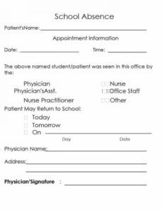 editable 42 fake doctor&amp;#039;s note templates for school  work fake doctors note template for work word