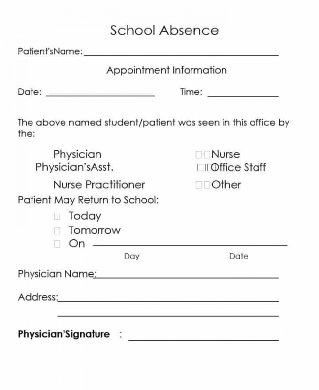editable 42 fake doctor's note templates for school  work fake doctors note template for work word
