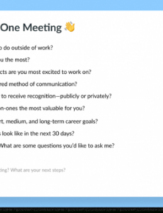 editable 9 questions for your first oneonone meeting with a new quality meeting agenda template word