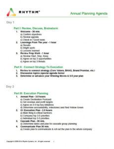 editable annual planning agenda template for your annual planning staff retreat agenda template example