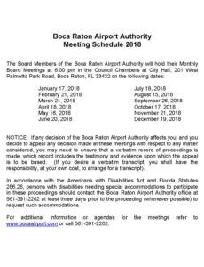 editable boca raton airport authority meeting schedule 2018  boca city council meeting agenda template word