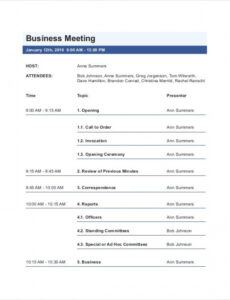 editable business meeting agenda template  10 free word pdf corporate event agenda template excel