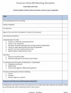 editable contract kickoff meeting checklist template download pre construction meeting agenda template doc