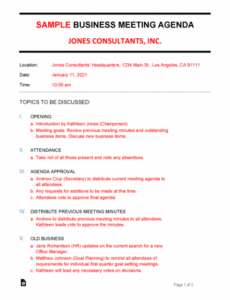 editable free business meeting agenda template  sample  word corporate event agenda template pdf