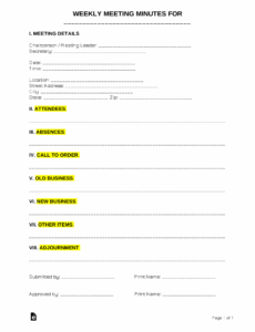 editable free weekly meeting minutes template  sample  pdf  word recurring meeting agenda template doc