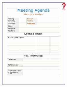 editable how to write a meeting agenda template  howtowiki meeting agenda with notes template doc