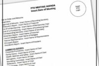 editable meeting agenda template  meeting agenda template meeting pta meeting agenda template example