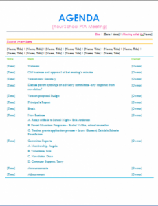 editable mtg agenda template  meeting agenda template agenda pta meeting agenda template pdf