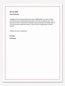free 40 absent letter for school  desalas template  absent school absent note template example