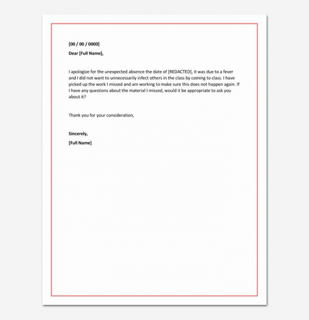 free 40 absent letter for school  desalas template  absent school absent note template example
