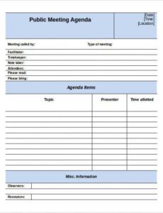 free 50 meeting agenda templates  pdf doc  free  premium daily meeting agenda template doc