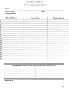 free 8 parent sign in sheets in pdf  ms word  excel parent meeting agenda template doc