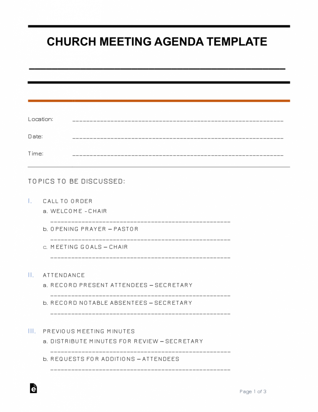 free church meeting agenda template  sample  word  pdf conference call agenda template pdf