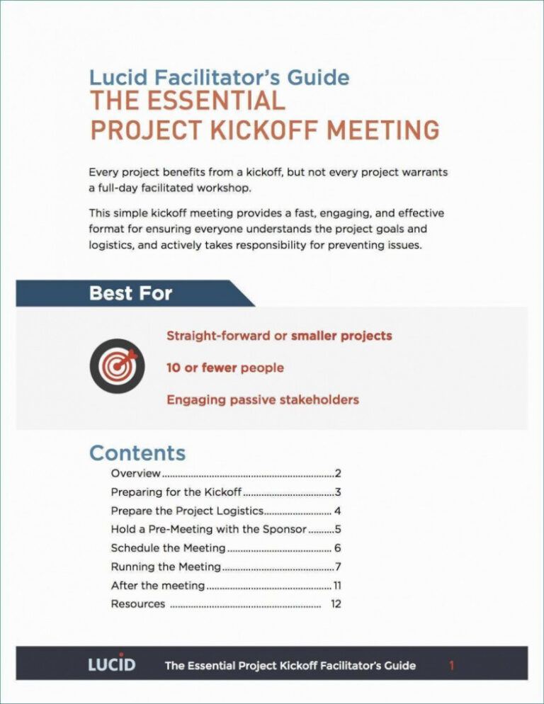 Free Construction Project Kickoff Meeting Agenda Template Kickoff