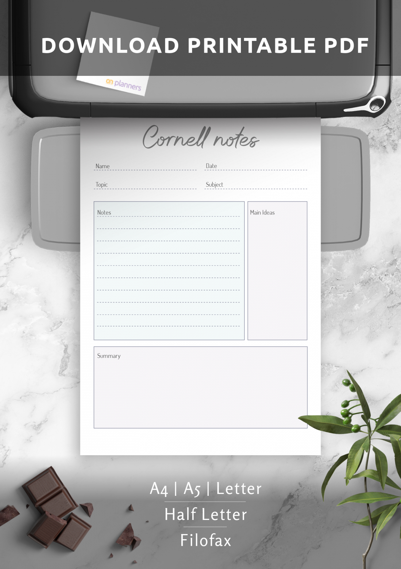 free download printable cornell method notetaking template pdf cornell note taking method template example