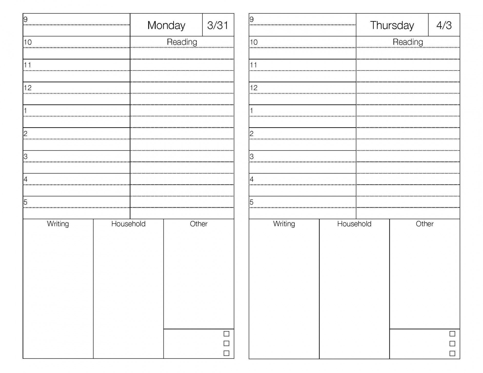 free grand student daily planner template pdf  pdf format  e daily agenda template for students sample