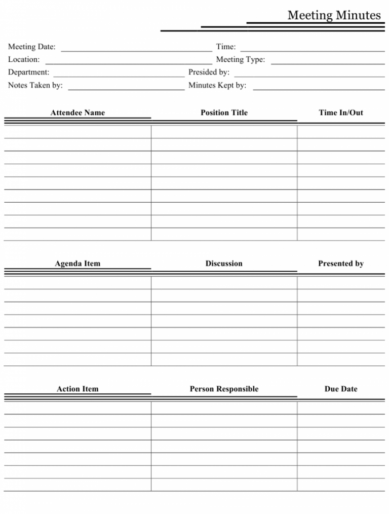 Free Meeting Minutes Template Download Printable Pdf Request For Agenda ...