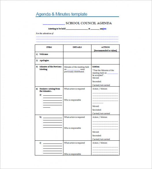 free school agenda template  wanew school meeting agenda template example