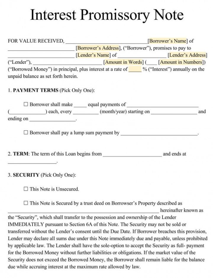 free secured promissory note templates by state  basic promissory note template illinois doc
