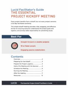 free the essential project kickoff meeting  lucid meetings project kickoff agenda template excel