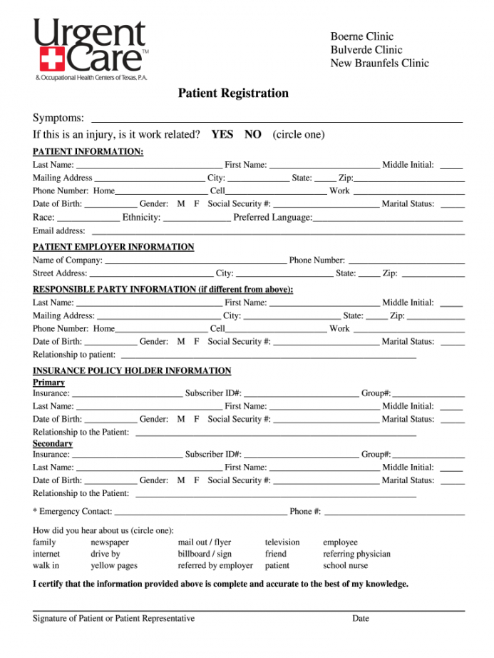 free urgent care patient forms  fill online printable care now doctors note template word
