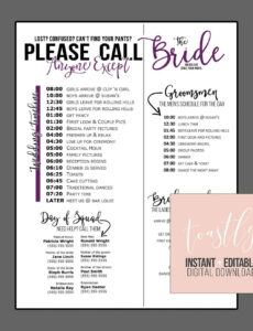 free wedding schedule template purple timeline of events phone wedding day agenda template sample