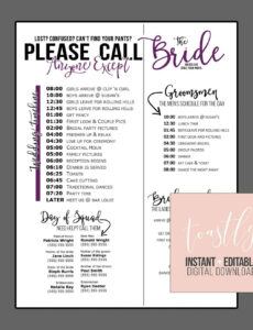 Wedding Day Agenda Template