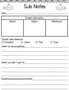 pin by beth demars on subbing  teacher forms substitute substitute teacher note template word