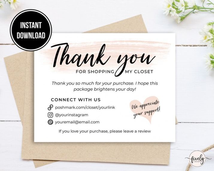 poshmark thank you card template download poshmark poshmark thank you note template example