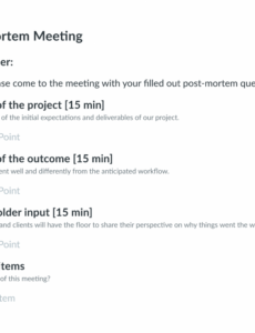 postmortem meeting agenda template by simon heaton call center note taking template doc