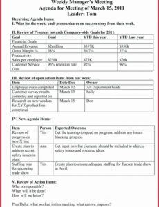 printable 30 weekly staff meeting agenda  example document template weekly staff meeting agenda template