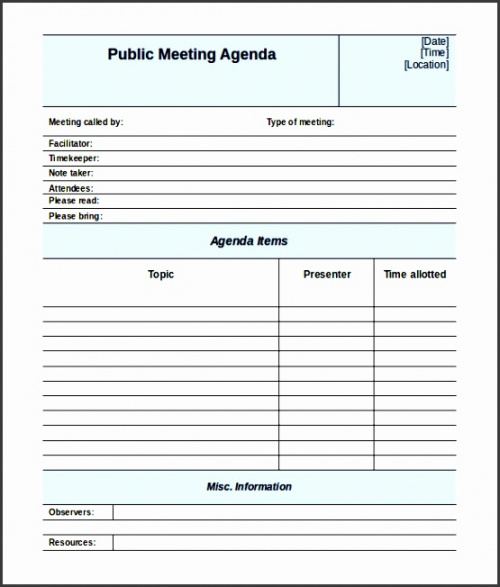 printable 5 editable meeting minutes template  sampletemplatess meeting agenda with notes template example