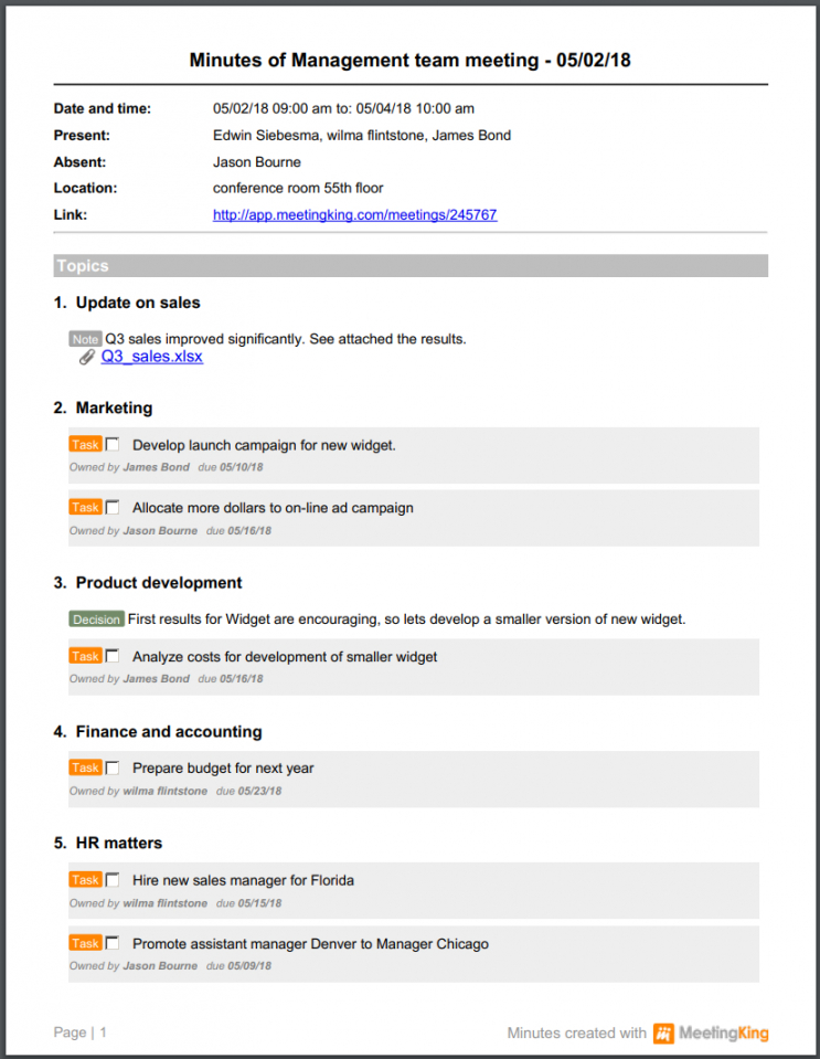 robert rules of order meeting agenda template