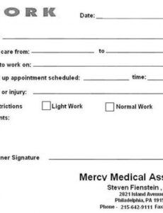 printable blankprintabledoctorsnotes  doctors note template return to work note from doctor template excel