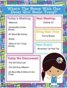 printable daisy girl scout agenda meeting handout printable instant parent meeting agenda template pdf