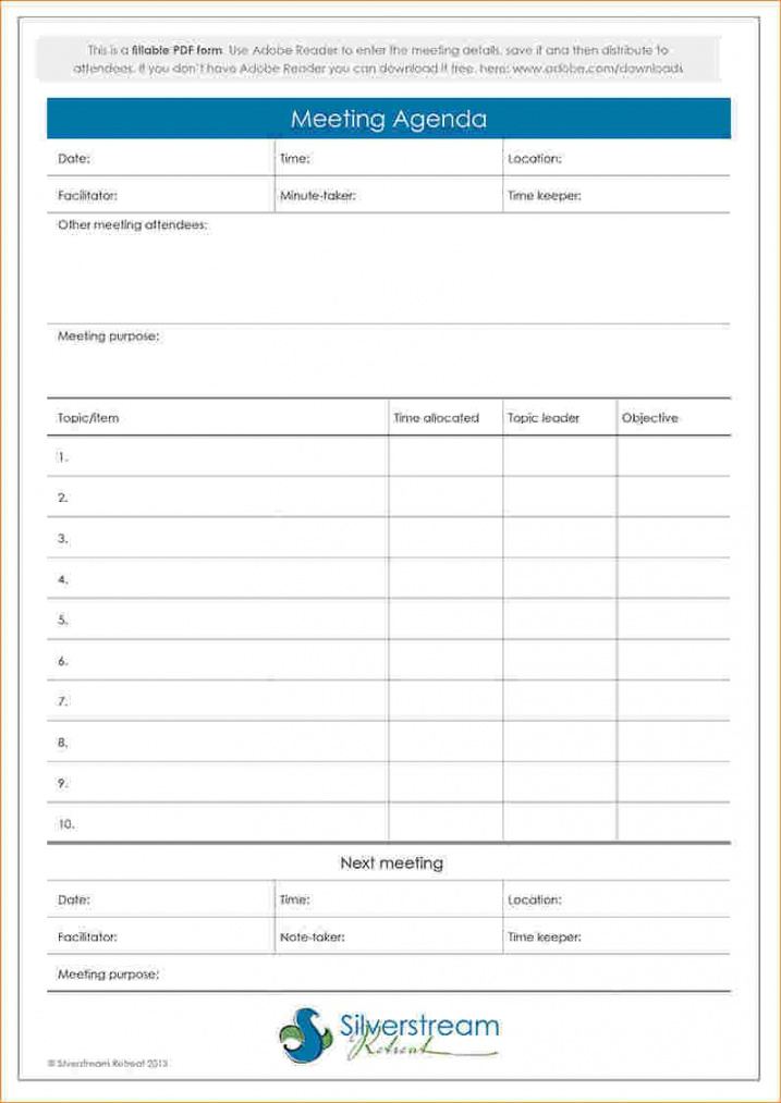 Team Agenda Meeting Template