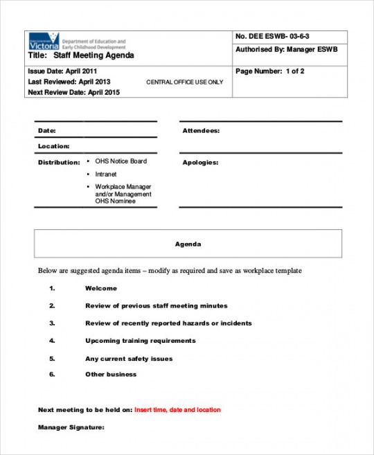 printable free 29 free agenda in pdf  doc  examples staff retreat agenda template example