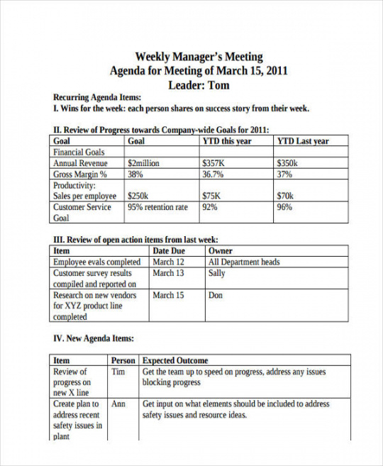 printable free 33 printable agenda examples in pdf  examples recurring meeting agenda template