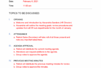 printable free hr meeting agenda template  sample  word  pdf  eforms agenda and minutes template pdf