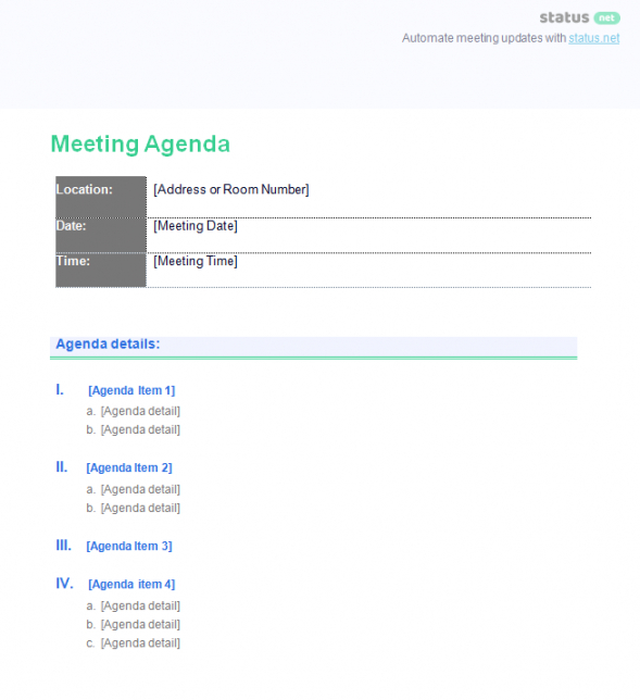 printable how to write agendas for 8 types of meetings [the complete recurring meeting agenda template example