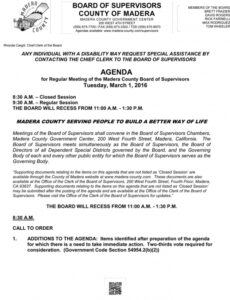 printable madera county board of supervisors meeting agenda for supervisor meeting agenda template pdf