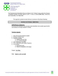 printable march 03 2011 finance committee meeting agenda  ddrb quality meeting agenda template pdf