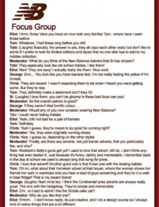 printable new balance team blog focus group script focus group note taking template excel