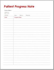 printable patient progress note templates ms excel  excel templates physician progress note template