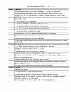 printable pin restaurant server side work checklist on restaurant manager meeting agenda template doc