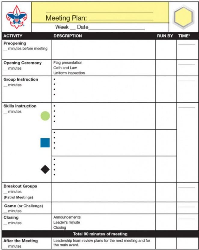 cub scout pack meeting agenda template